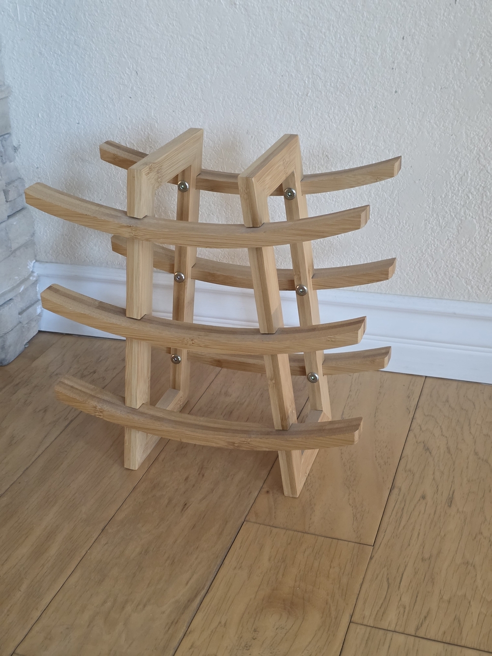 Asian Inspired Wooden 6-Bottle Bamboo Wine Rack - Natural Wood